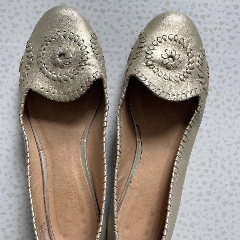Jack Rogers Flats 8.5 Platinum